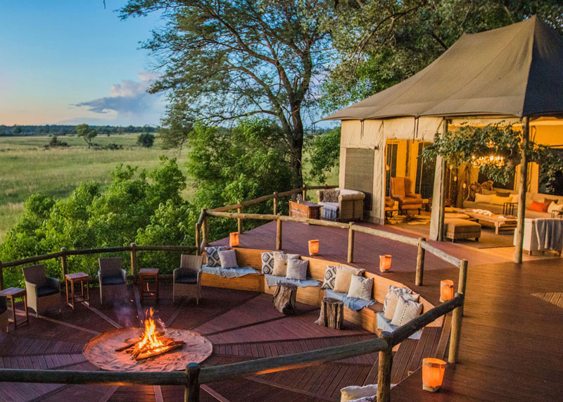 Namwa Tented Lodge central fire place