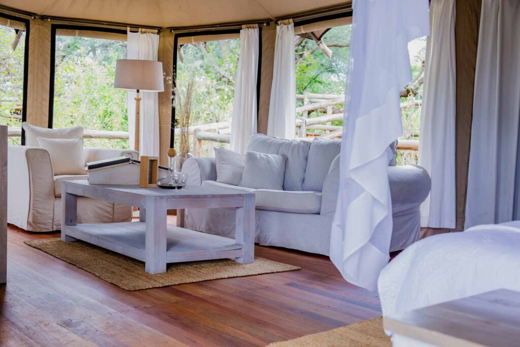inside of room at Nambwa Tented Lodge