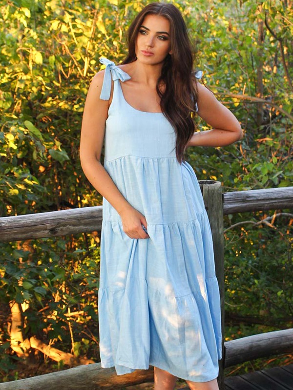 African Monarch Lodges Daisy Dress Sky
