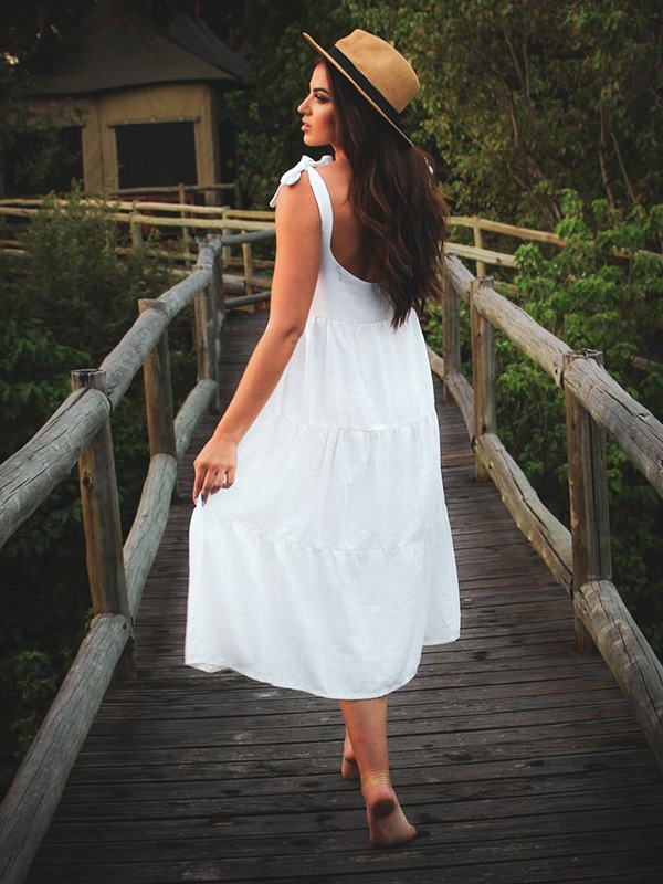 African Monarch Lodges Daisy Dress Vanilla