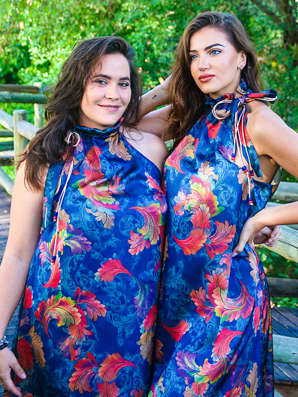African Monarch Lodges Cobalt Honey Dress