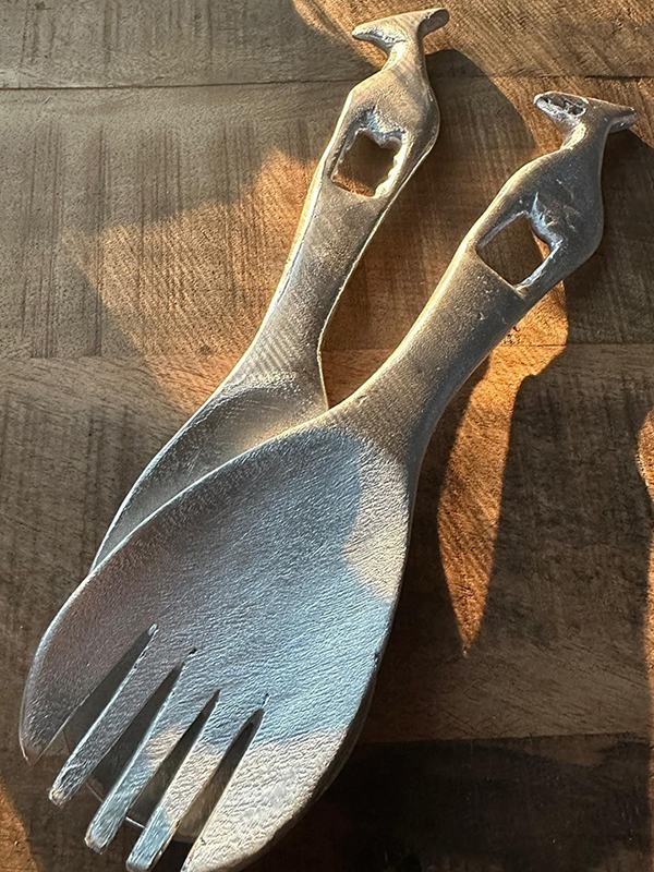 African Monarch Lodges Sijwa Boutique Aluminium Salad Spoon & Fork Set